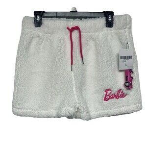 Barbie Forever 21 Fluffy Cream / Pink Shorts New w Tag & Barbie Car Rubber Tag L